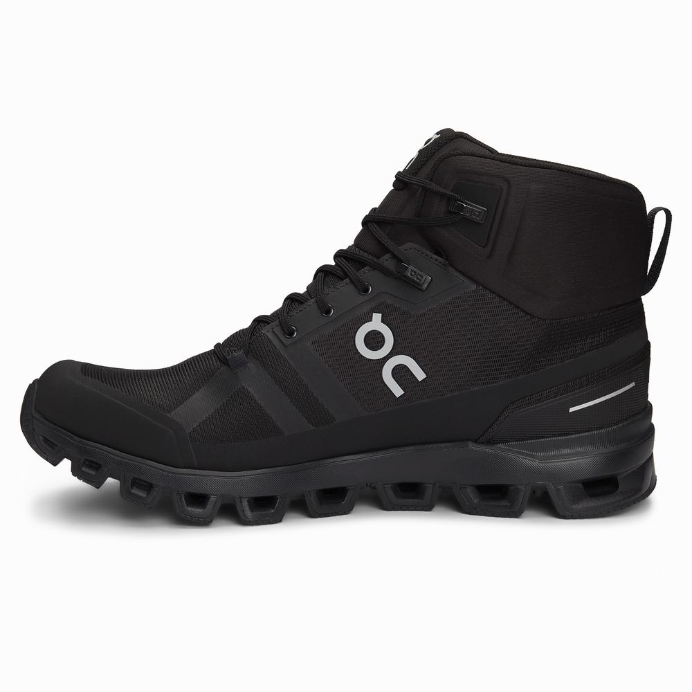 Botas Montaña On Cloudrock Hombre Negros | 25LNUIVFQ