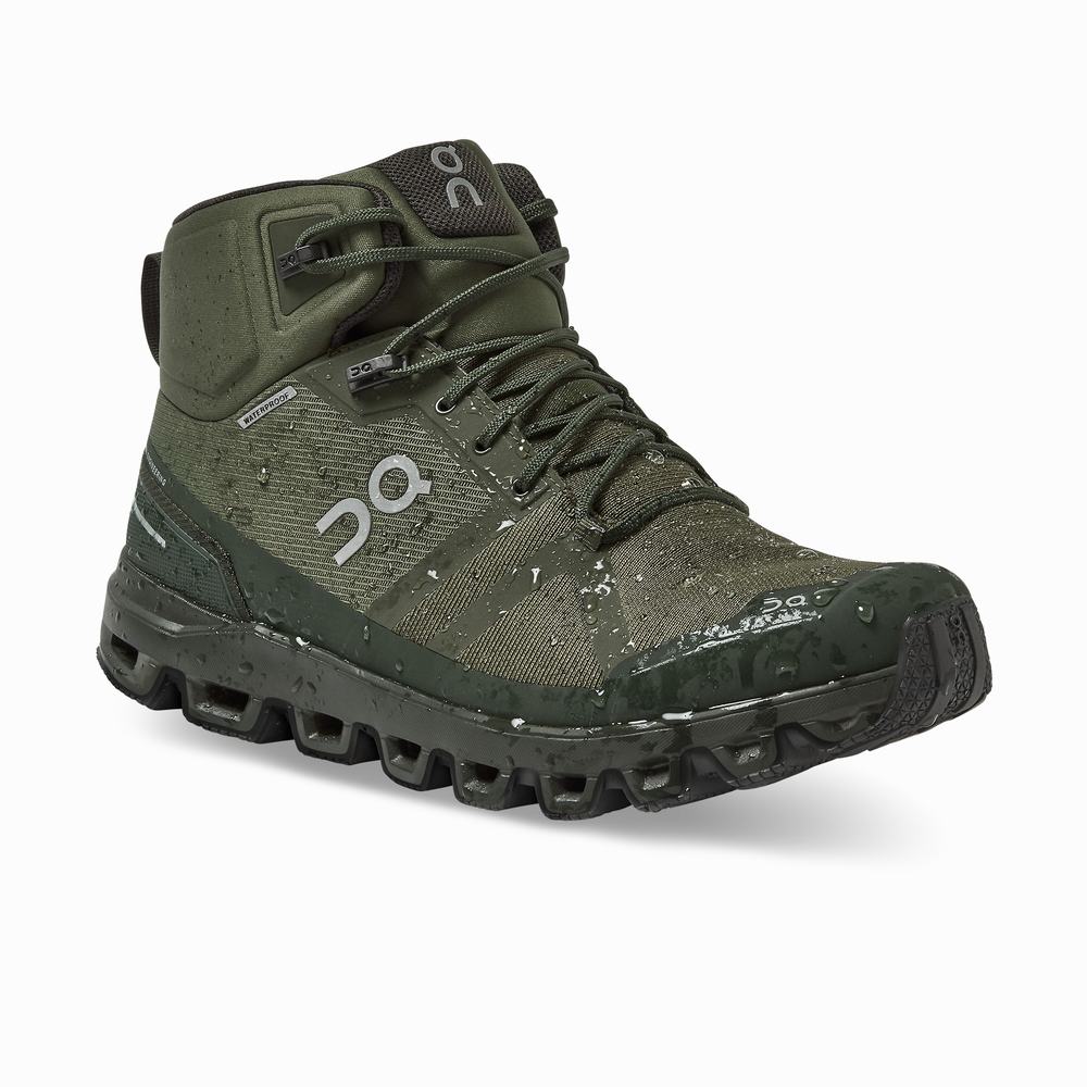 Botas Montaña On Cloudrock Hombre Verde Oliva | 81DNGWCXU