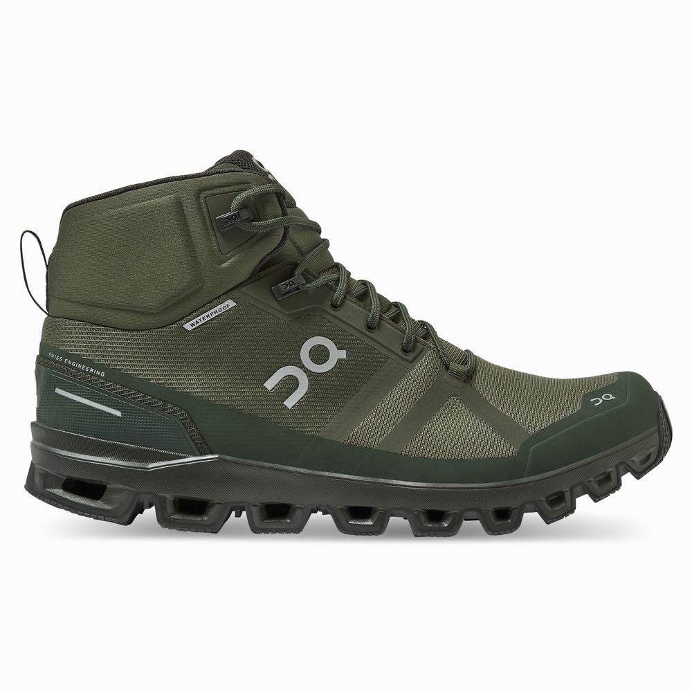 Botas Montaña On Cloudrock Hombre Verde Oliva | 81DNGWCXU