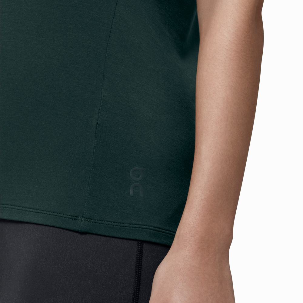 Camiseta On Active Mujer Verdes Oscuro | 76QJCUKIM