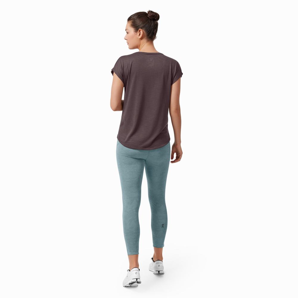 Camiseta On Active Mujer Vino Granate | 95QBWKSFE