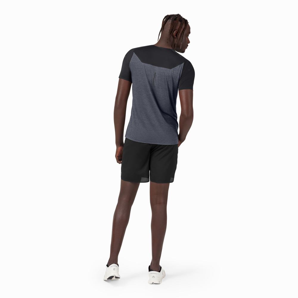 Camiseta On Performance Long Hombre Negros | 62NHBKFVS