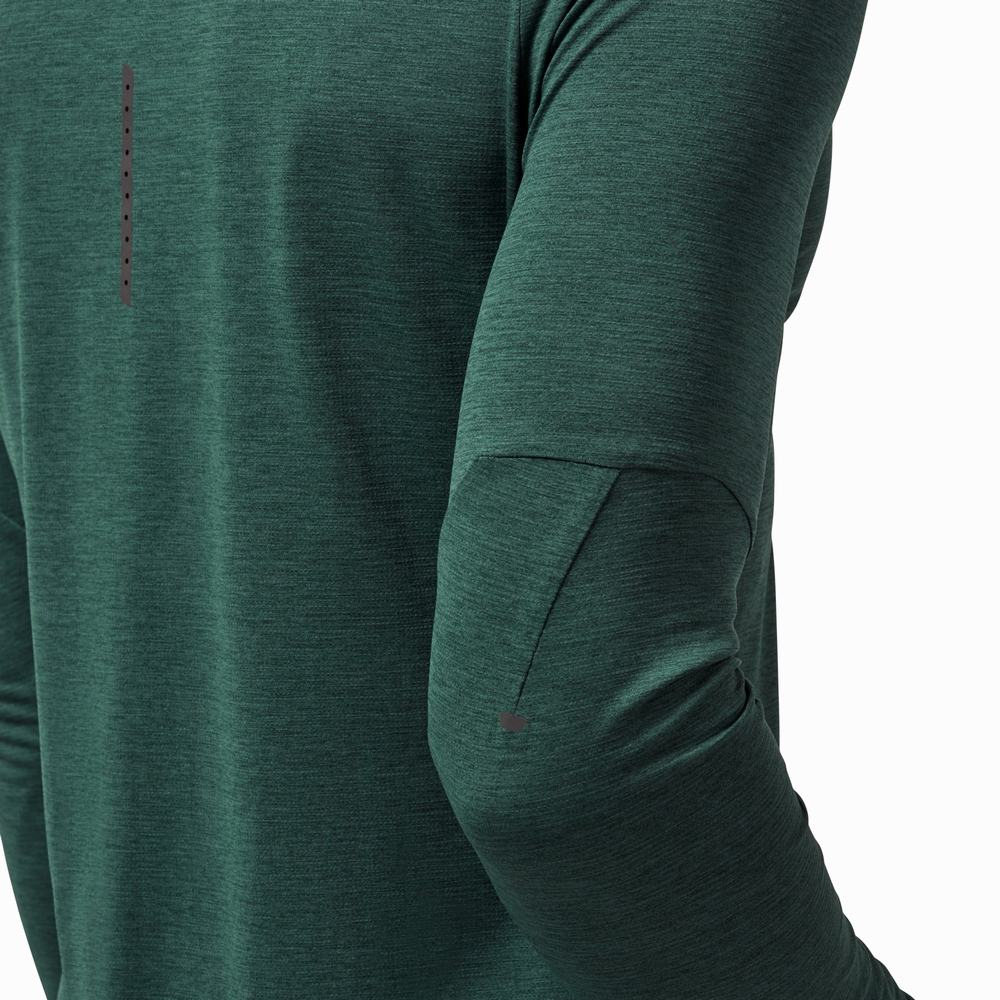 Camiseta On Performance Long Hombre Verdes | 18GQFUSZY