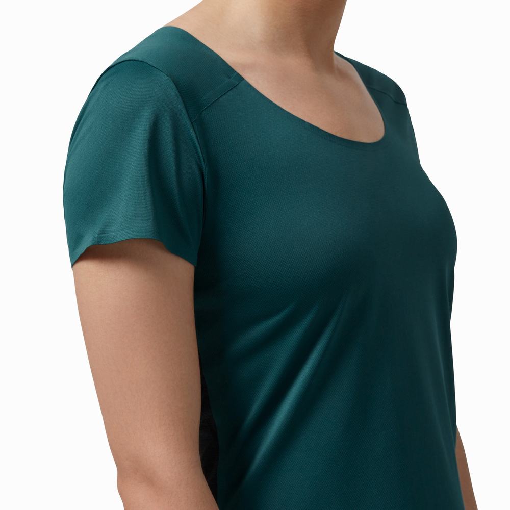 Camiseta On Performance Long Mujer Verdes Negros | 26GKVZBHE