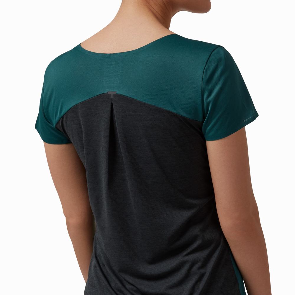 Camiseta On Performance Long Mujer Verdes Negros | 26GKVZBHE