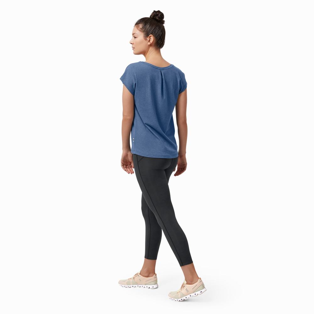 Camiseta On Performance Mujer Azules | 94QGHWTFE