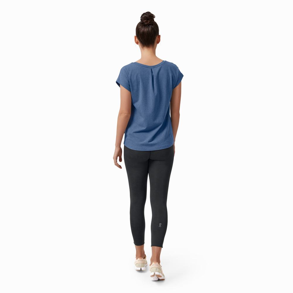 Camiseta On Performance Mujer Azules | 94QGHWTFE