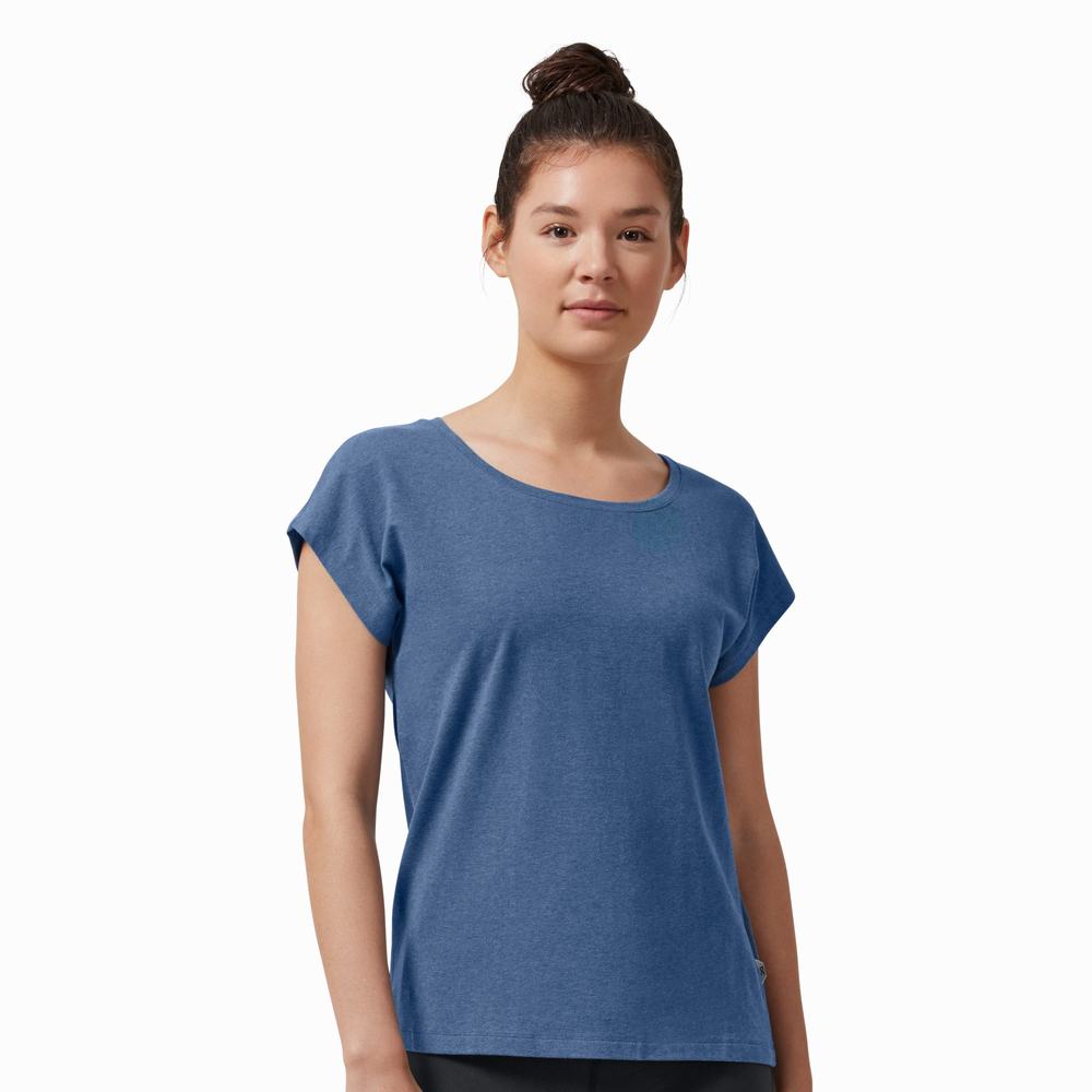 Camiseta On Performance Mujer Azules | 94QGHWTFE