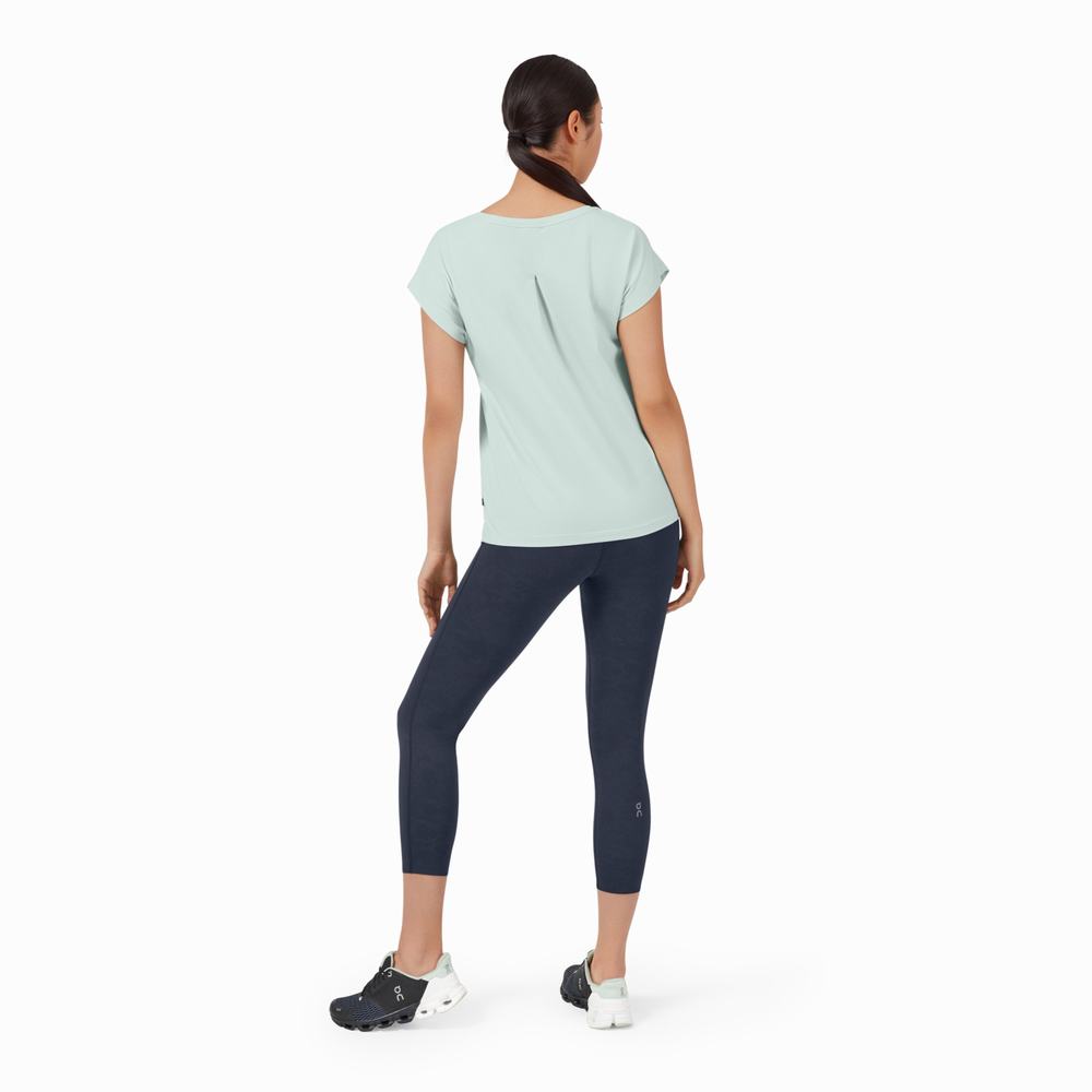 Camiseta On Performance Mujer Verdes | 47ZKFVHJX