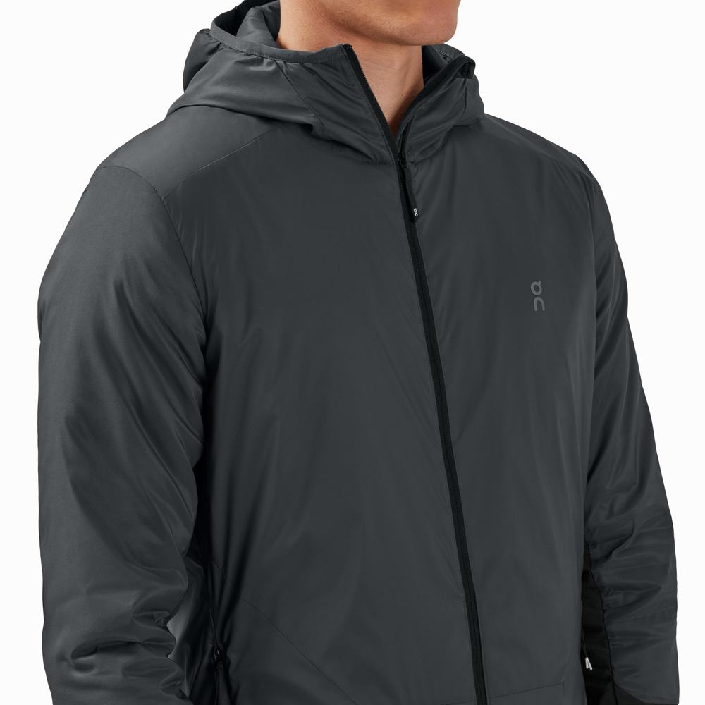 Chaquetas On Insulator Hombre Grises Negros | 08RJBPQEN