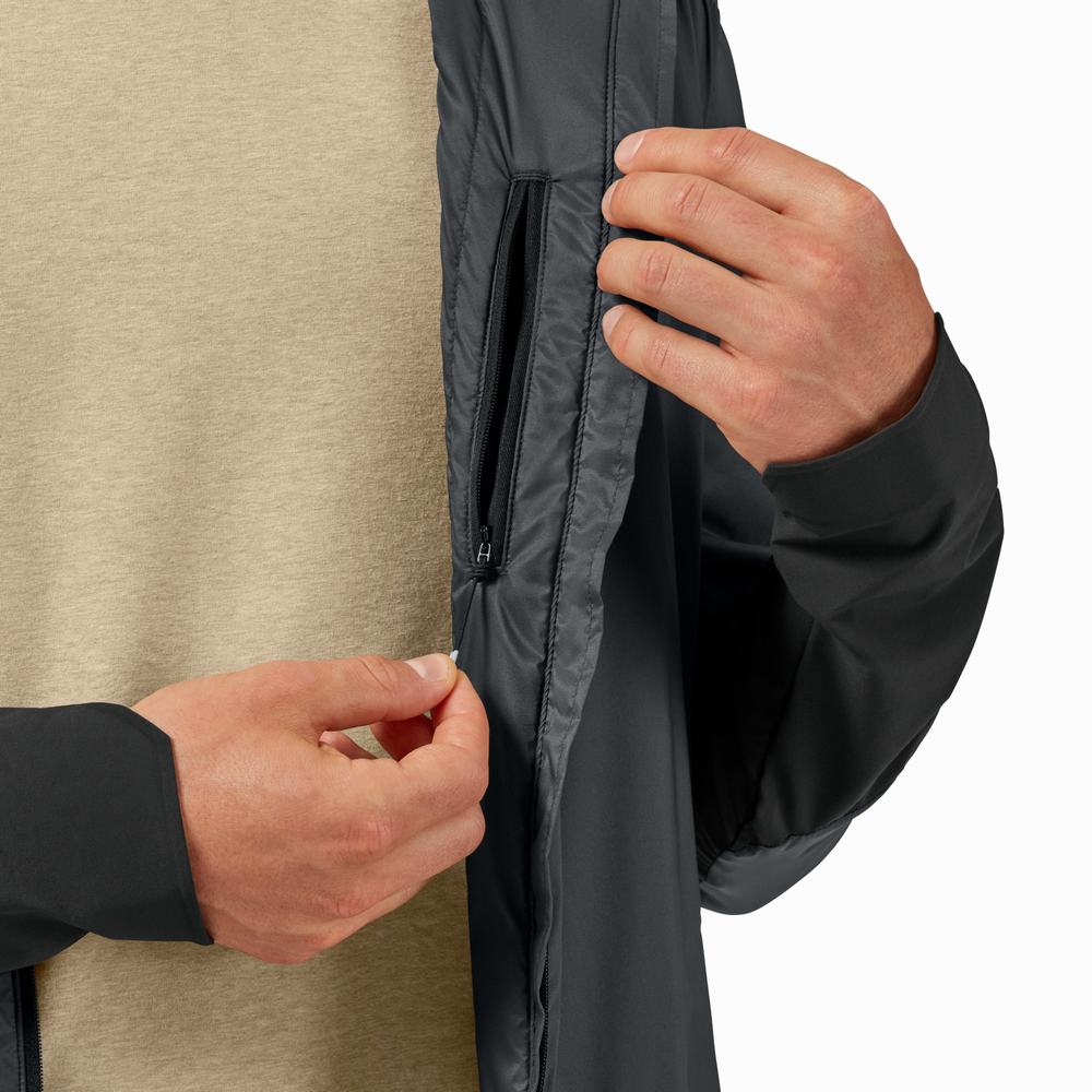 Chaquetas On Insulator Hombre Grises Negros | 08RJBPQEN