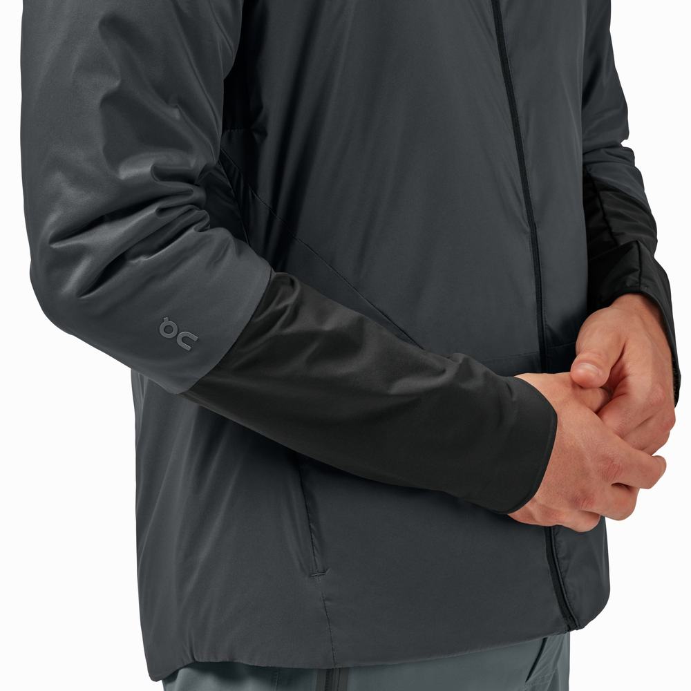 Chaquetas On Insulator Hombre Grises Negros | 08RJBPQEN