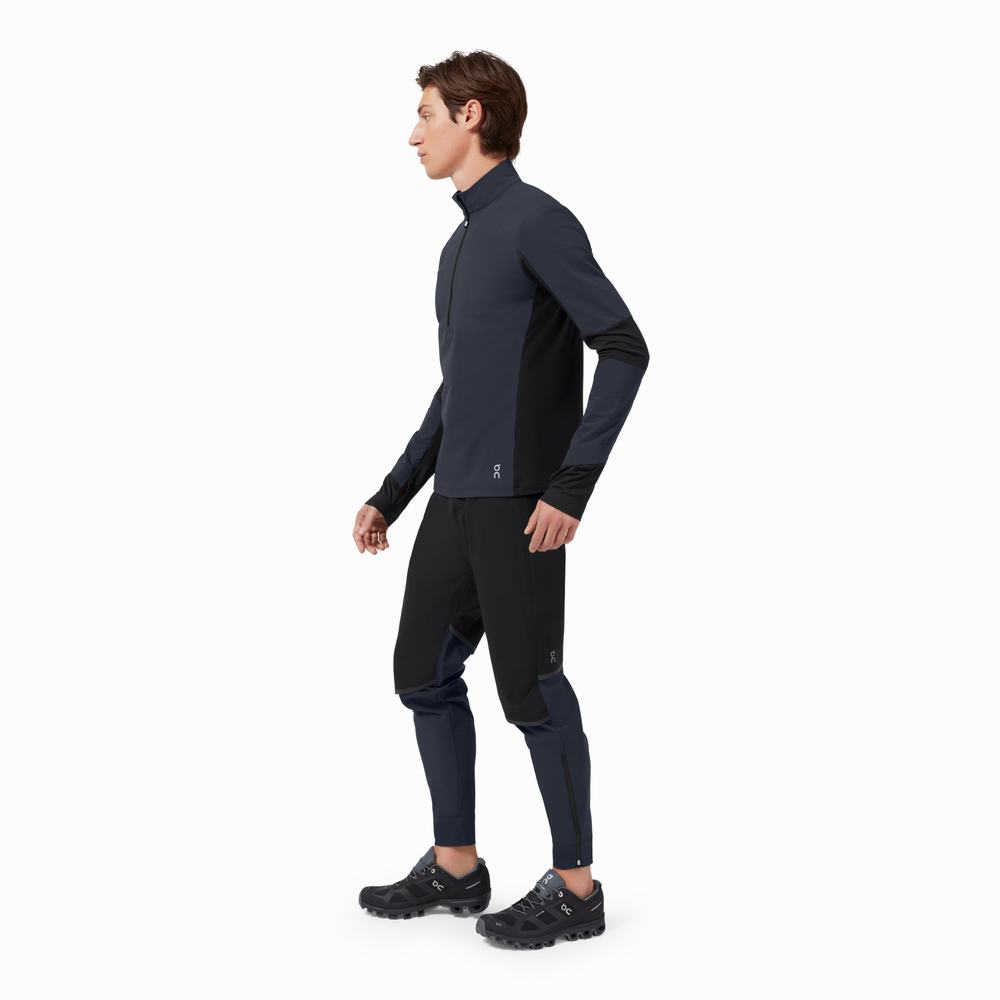 Long Sleeve On Trail Breaker Hombre Azul Marino Negros | 56MPYSRTK