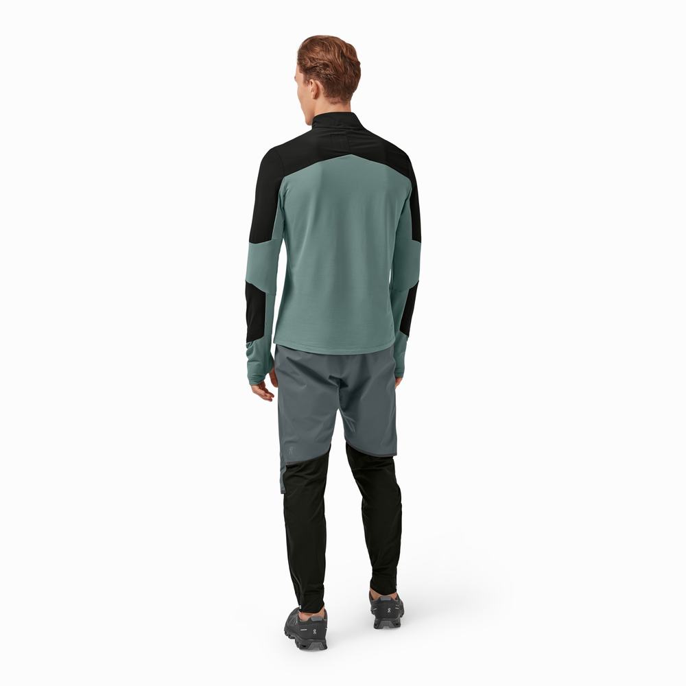 Long Sleeve On Trail Breaker Hombre Negros Verde Oliva | 45EPZXFBK