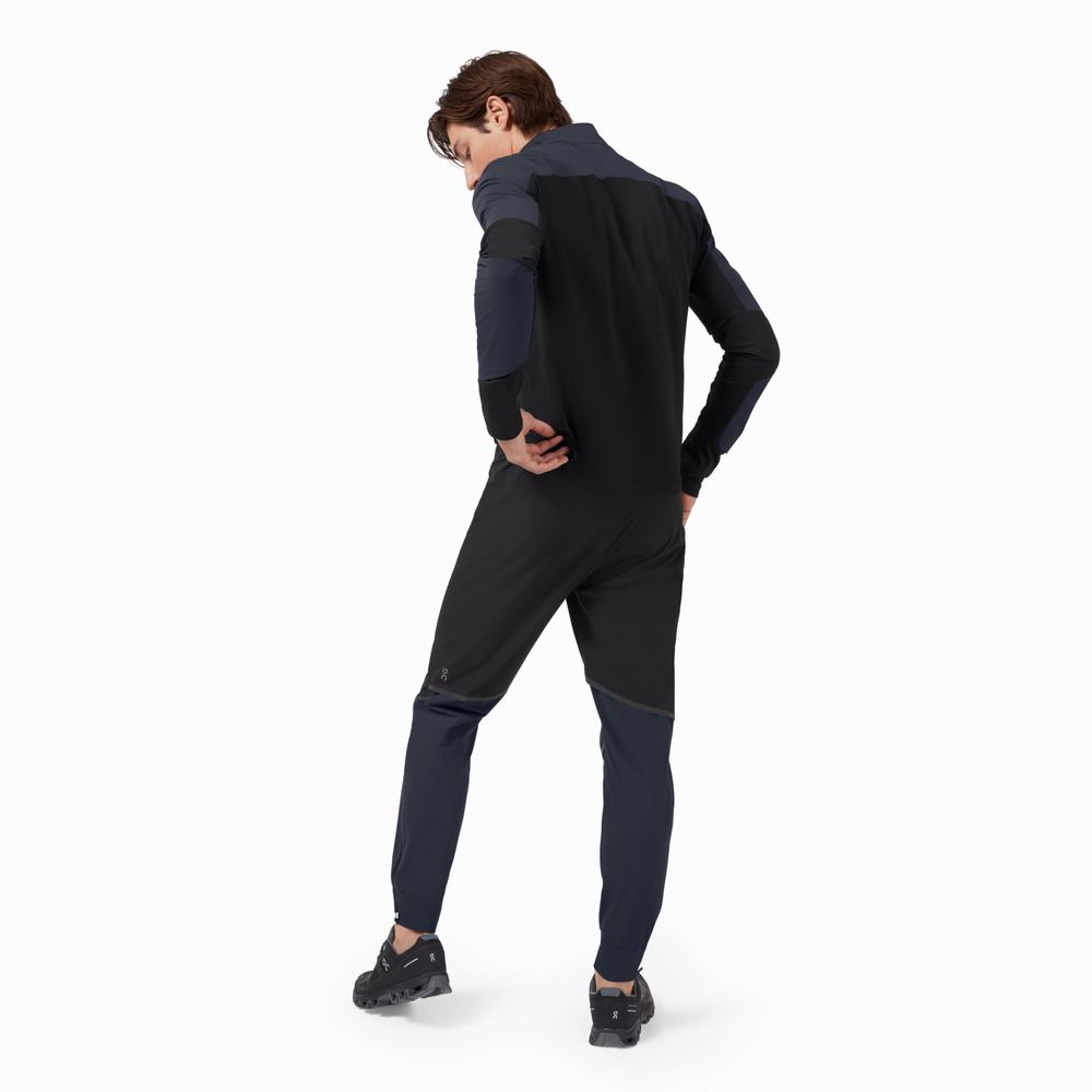 Pantalones De Senderismo On Impermeables Hombre Negros Azul Marino | 46RDYMPZF