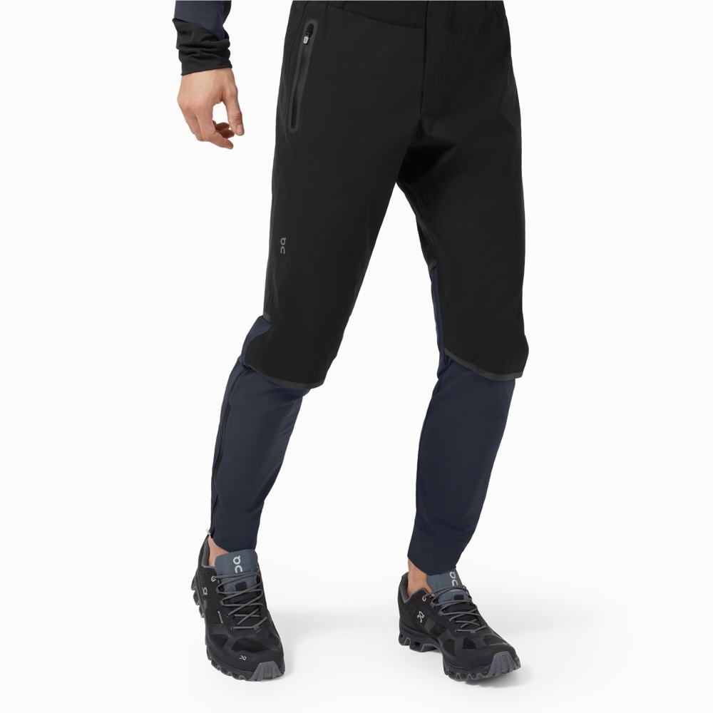 Pantalones De Senderismo On Impermeables Hombre Negros Azul Marino | 46RDYMPZF