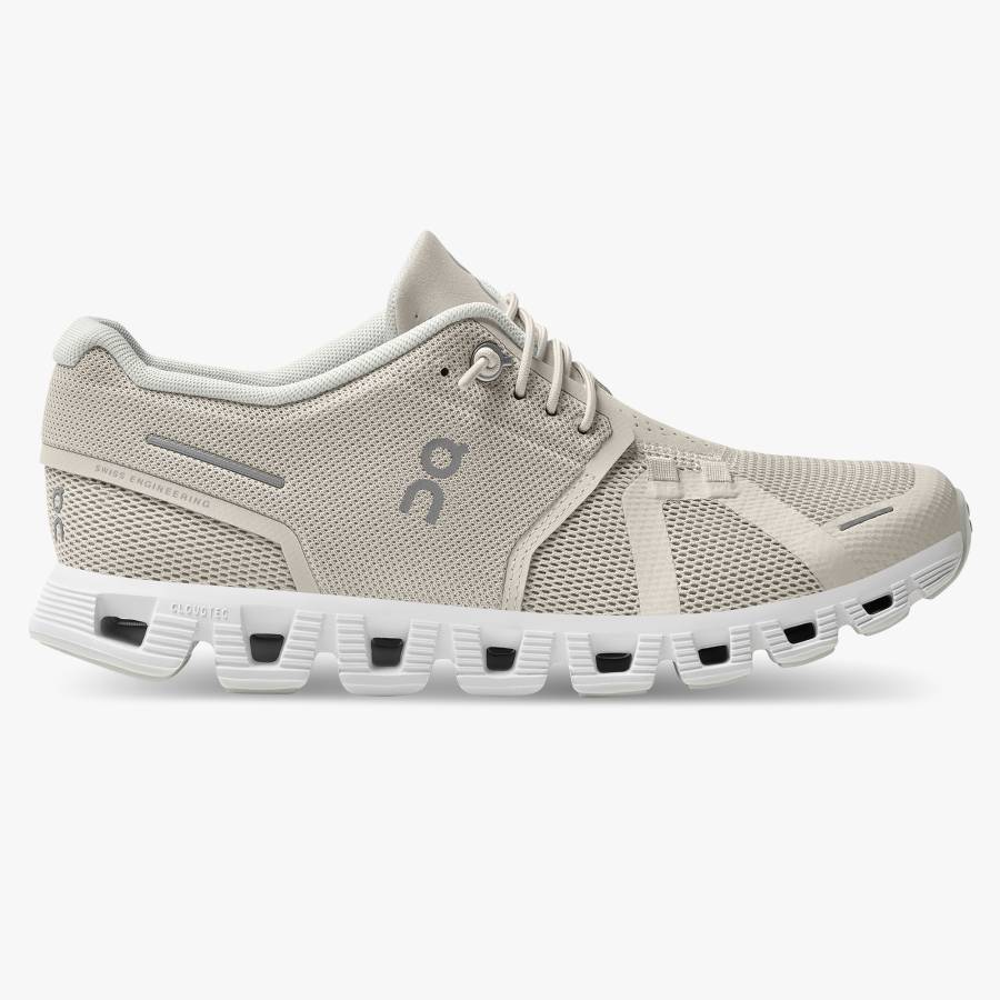 Tenis On Cloud 5 Mujer Blancos Grises | 06OFEXNYG