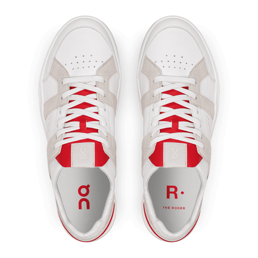 Tenis On THE ROGER Clubhouse Hombre Blancos Rojos | 08LSDZIJV