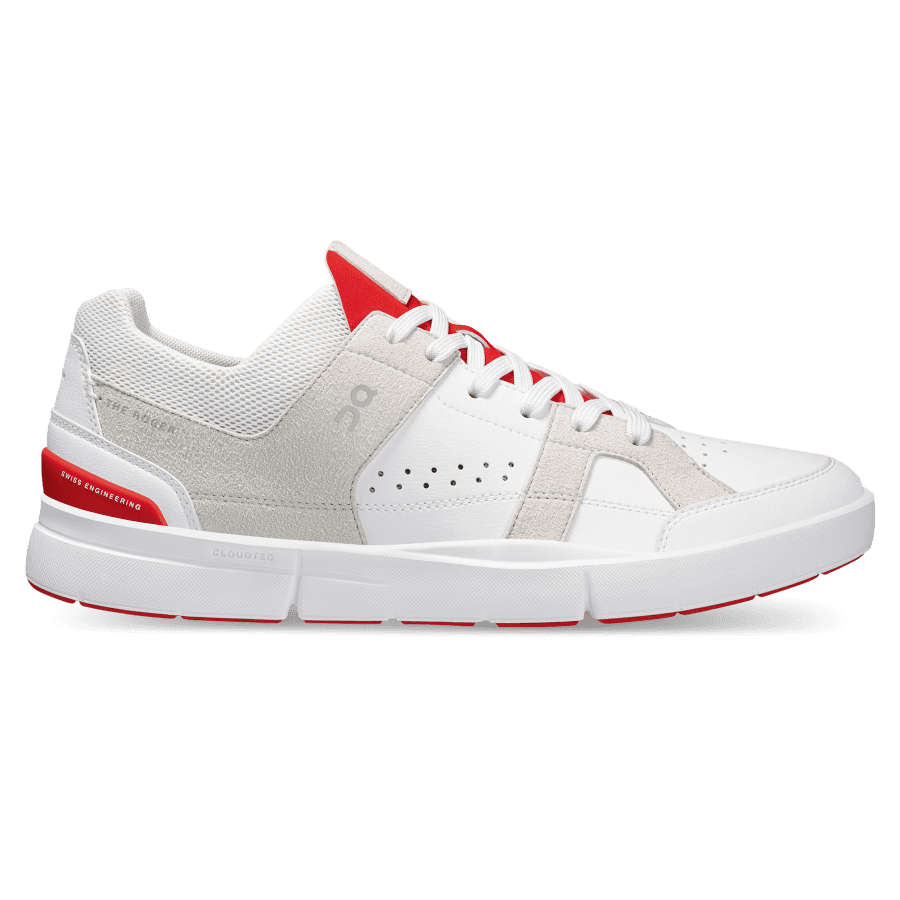 Tenis On THE ROGER Clubhouse Hombre Blancos Rojos | 08LSDZIJV