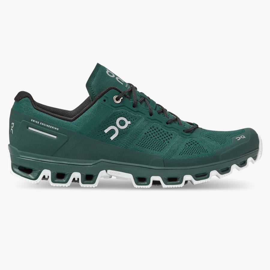 Tenis Para Trail Running On Cloudventure 2 Hombre Verdes Oscuro Blancos | 24QRMVEWP