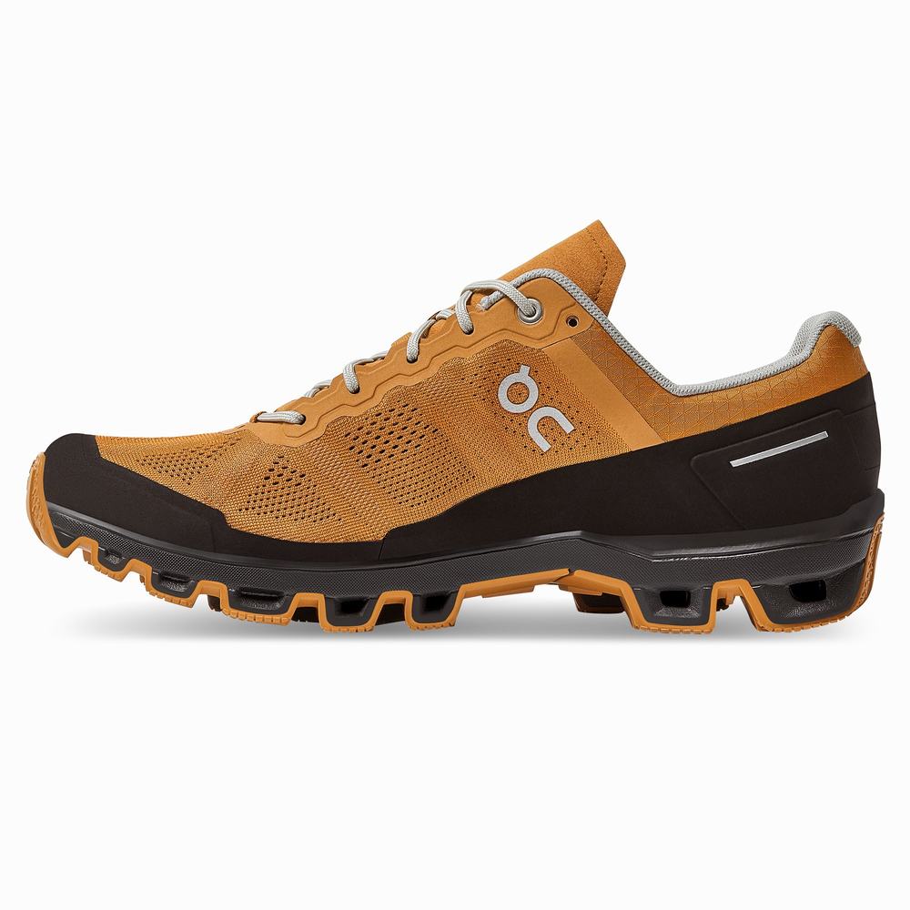 Tenis Para Trail Running On Cloudventure Hombre Marrom Amarillos | 41LQHVREJ