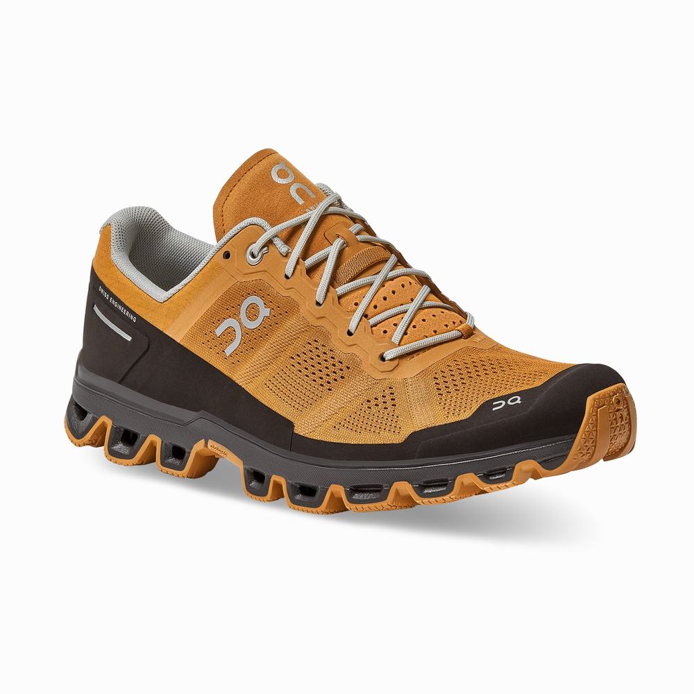 Tenis Para Trail Running On Cloudventure Hombre Marrom Amarillos | 41LQHVREJ