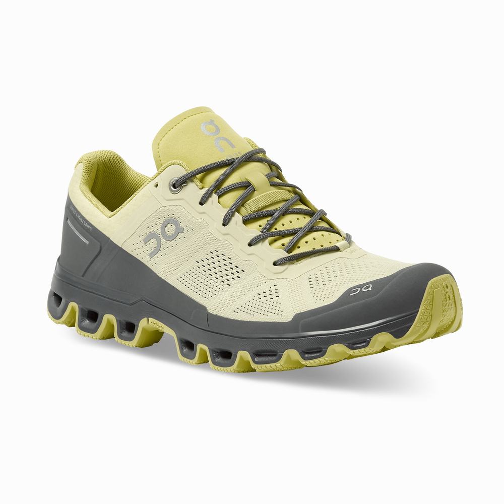 Tenis Para Trail Running On Cloudventure Hombre Kaki Amarillos | 46IBUXCVD