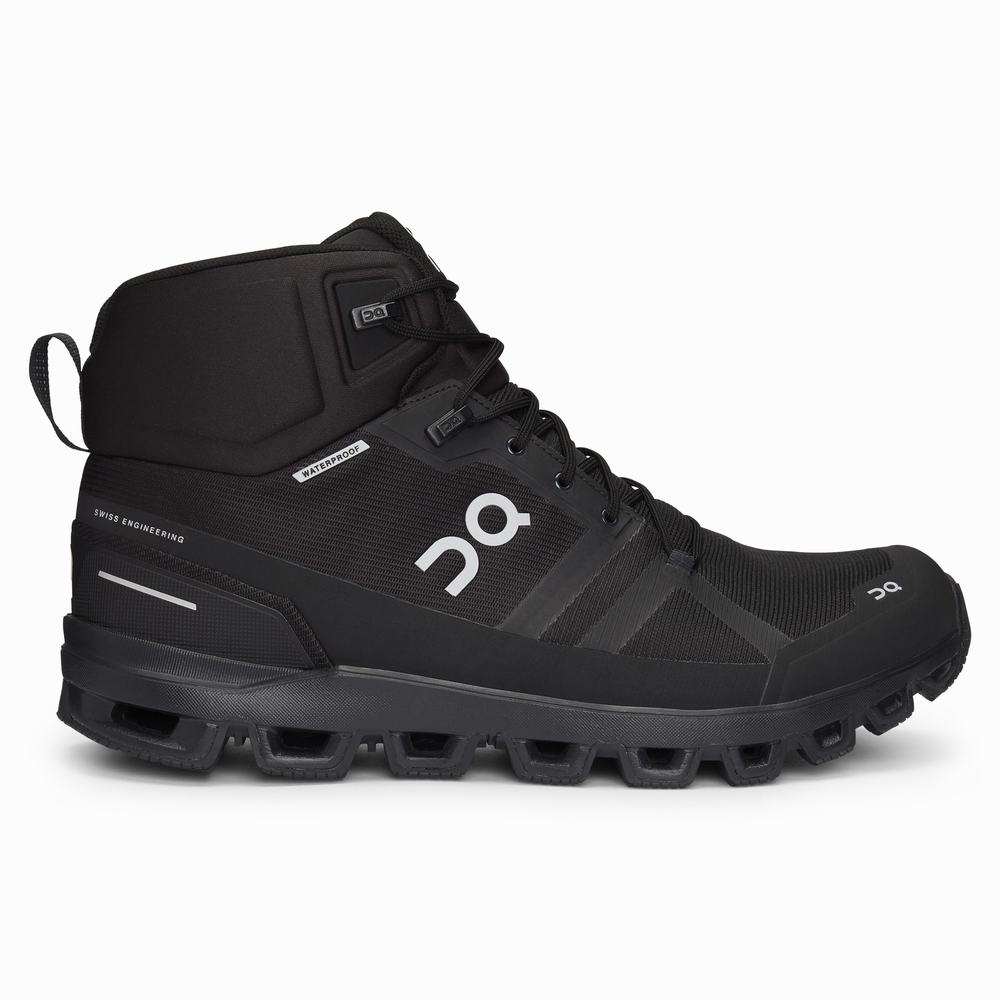 Botas Montaña On Cloudrock Hombre Negros | 25LNUIVFQ