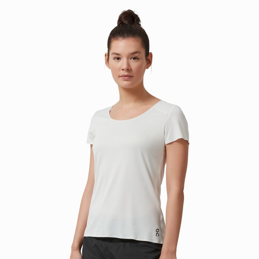 Camiseta On Performance Long Mujer Beige Blancos | 82CRYVKIT