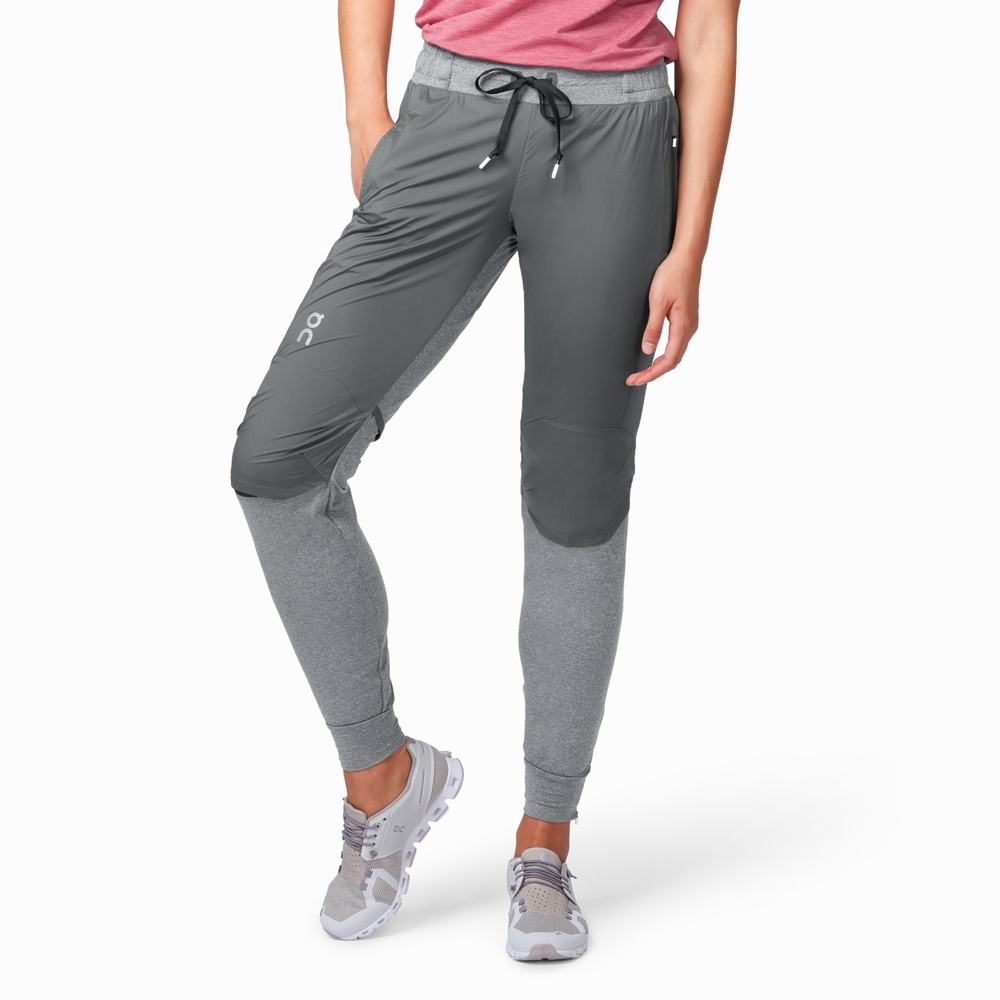 Pantalones Para Correr On Performance Mujer Grises | 78ZFOSQLH