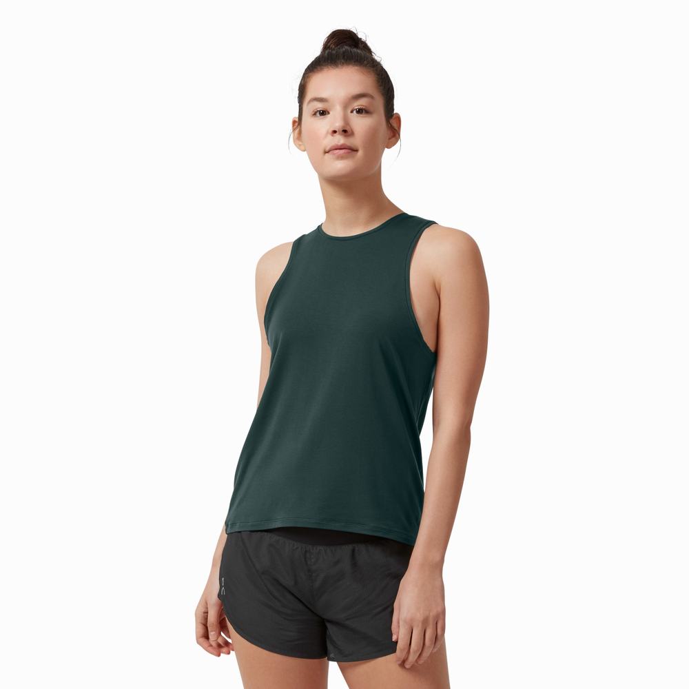 Tank Top On Active Mujer Verdes Oscuro | 70EJIOQFL