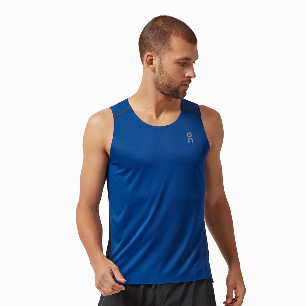 Tank Top On Performance Hombre Azules Negros | 89EDTBHKF