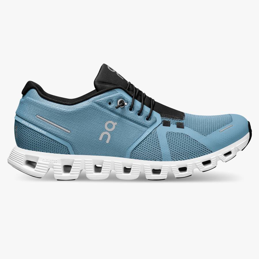 Tenis On Cloud 5 Hombre Azules Claro Negros | 98BGEVKNO